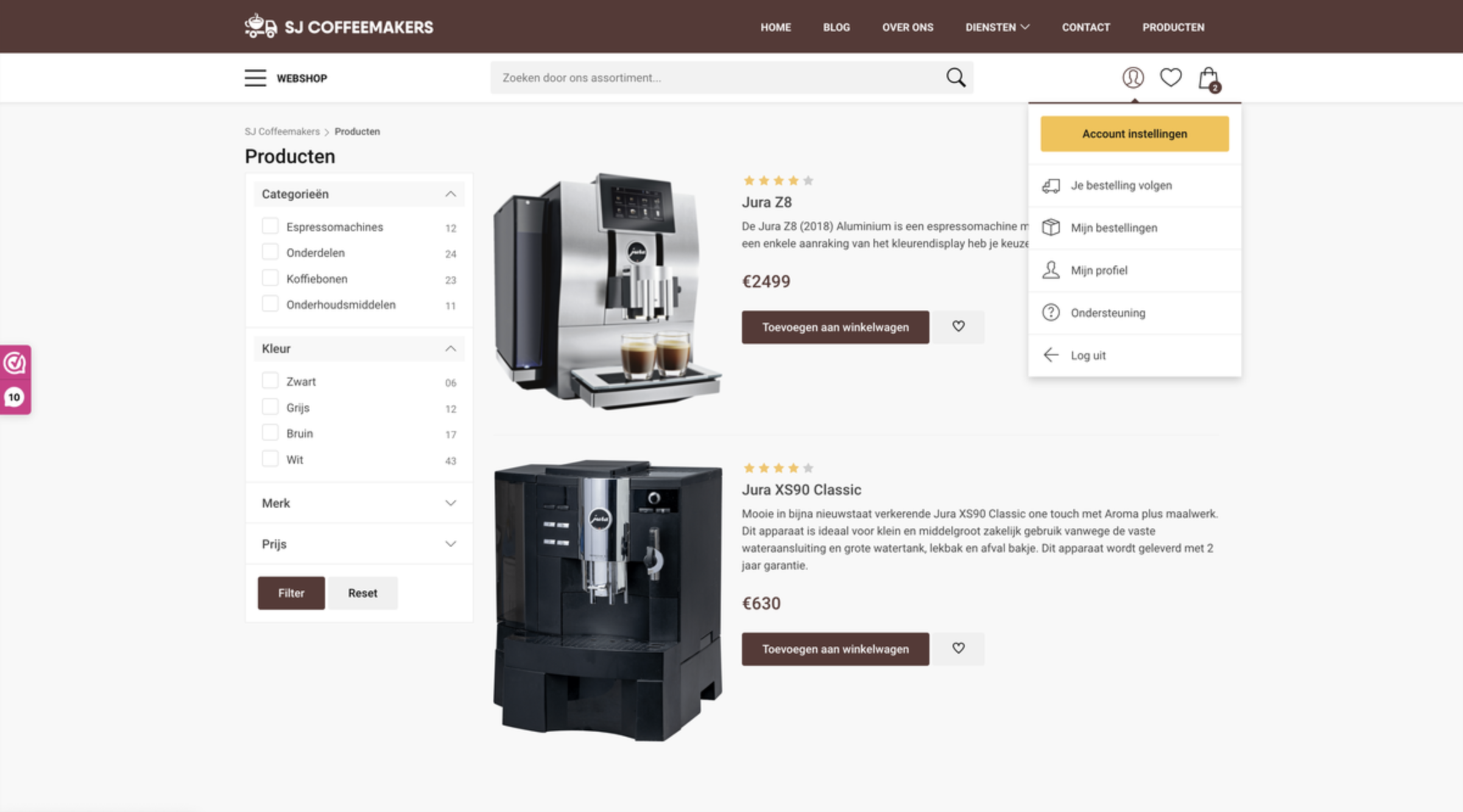 Productoverzicht - SJ Coffeemakers